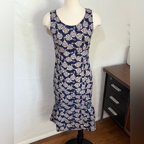 Rare Vintage Arlequin Paris Fitted Navy Dress Maraca Pattern Made in France - Picture 1 of 5